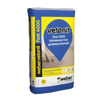 Универсальный наливной пол Ветонит Фаст 4000 (Vetonit Fast 4000) 20 кг