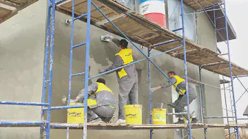 Перетяжка фасада перед нанесением декоративной штукатурки Weber Vetonit