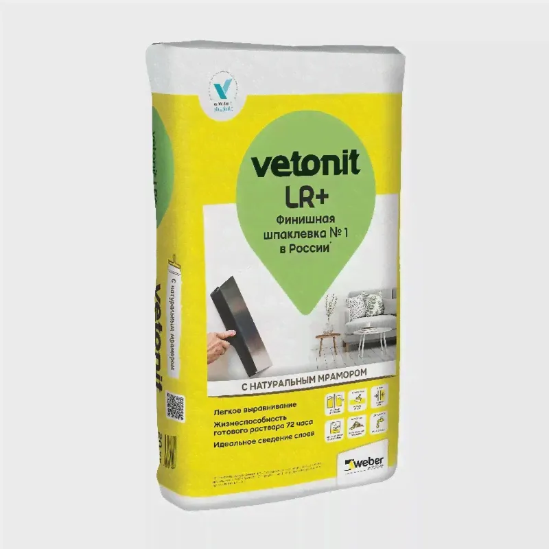 Шпатлевка финишная weber.vetonit LR+ 20 кг х1/54/56
