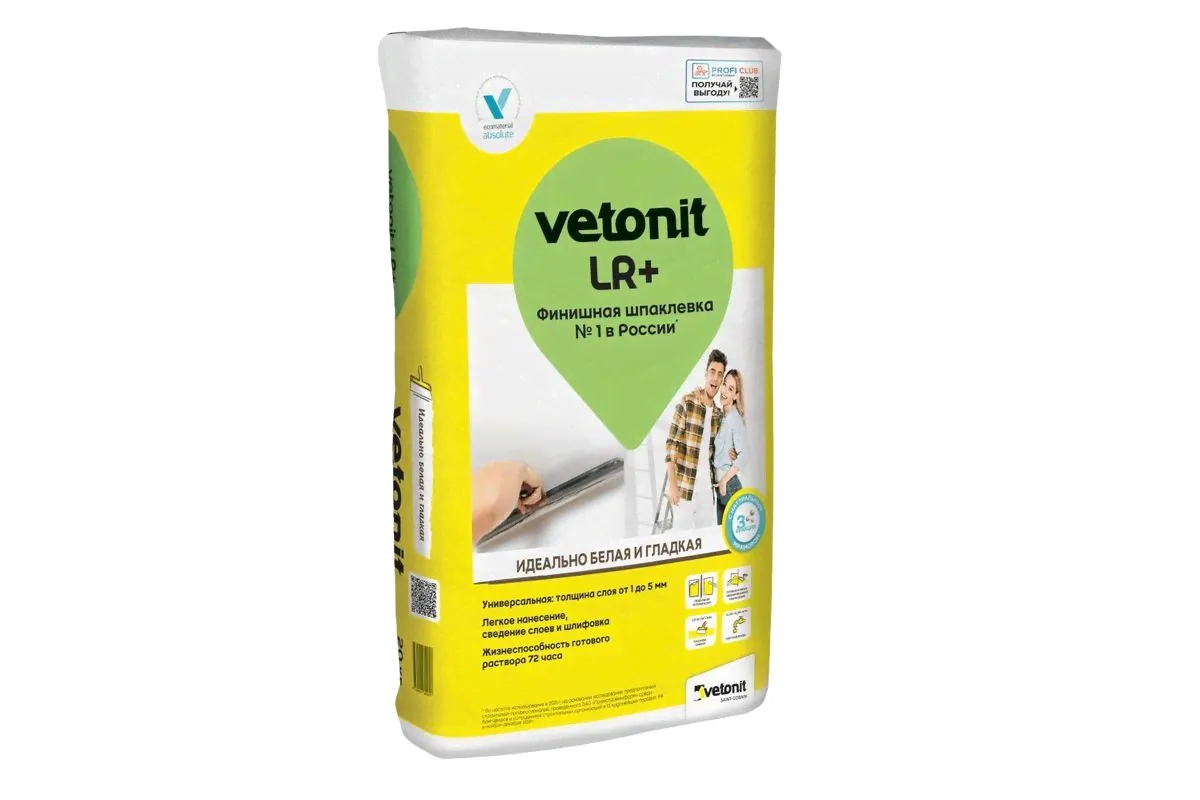 Шпаклевка полимерная финишная Vetonit LR+ белая, 25 кг-0