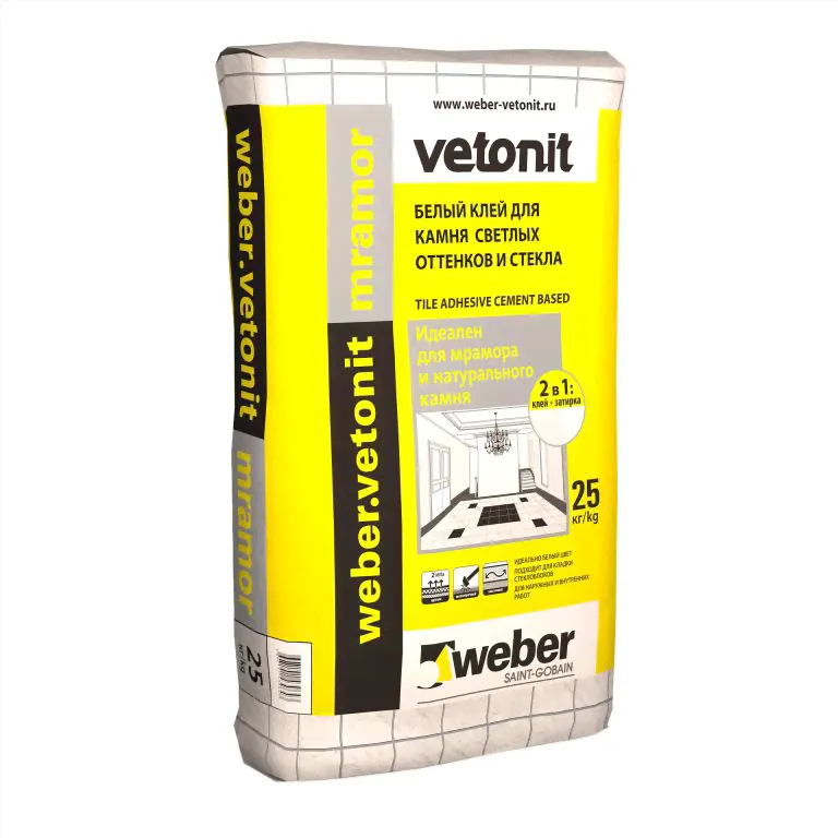 Клей плиточный weber.vetonit mramor